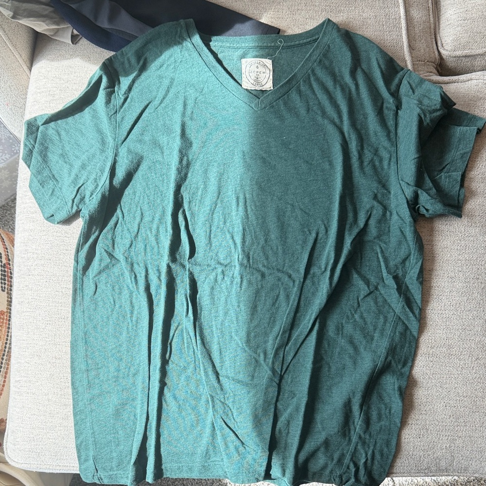 J. Crew Forest Green V-Neck Men's Tee